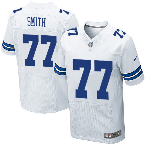 Men's Elite Tyron Smith Nike Jersey White Road - #77 NFL Dallas Cowboys